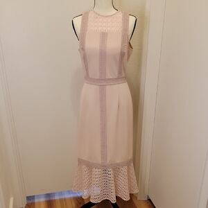 Lace Trim Pink Polyester Dress Sz Medium - Prom - Special Event - Formal